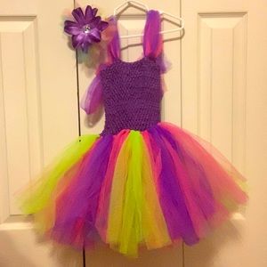 Little girls fairy costume and fairy wings.